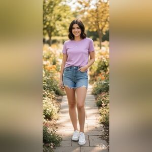 Croft & Barrow Essential Crewneck Tee Color: Pueple, Size: LARGE (EUC)